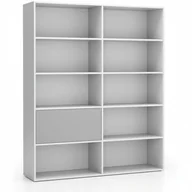 Regały biurowe - B2B Partner Regał biurowy szeroki LAYERS, 1 schowek, 1582 x 400 x 1905, biały/szary 611491 - miniaturka - grafika 1