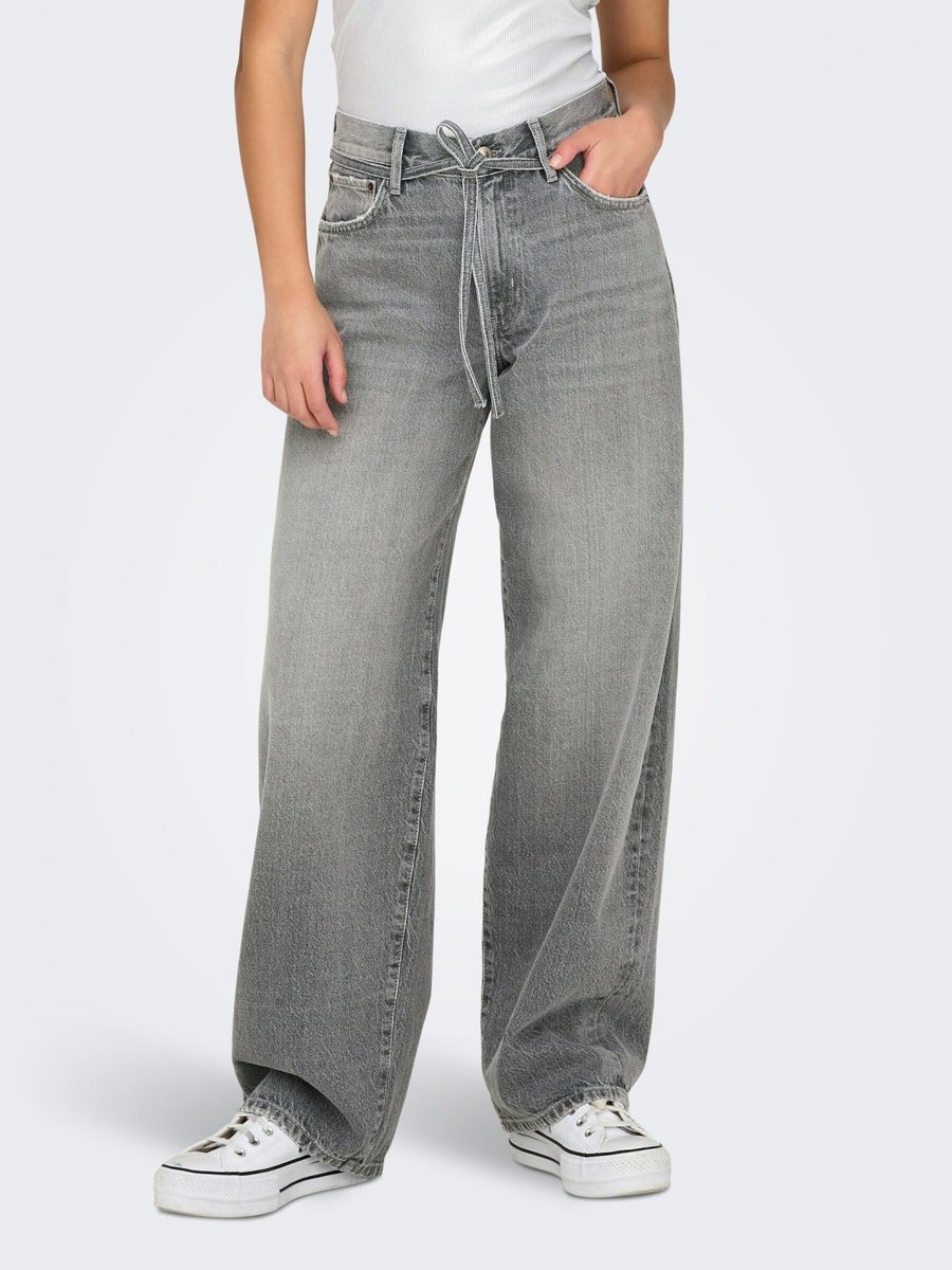 jeansy damskie only 15338246 onlgianna mw straight denim szary
