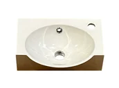 Umywalki - Umywalka wpuszczana w blat, asymetryczna, biała, 40 x 29 cm - miniaturka - grafika 1