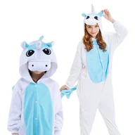 Stroje karnawałowe - Piżama Onesie Kigurumi Kostium Przebranie Biały Jednorożec Dzieci 95 - 105cm - miniaturka - grafika 1