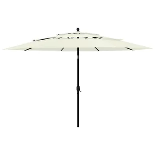 vidaXL 3-poziomowy parasol na aluminiowym słupku, piaskowy, 3,5 m 313876 - Parasole ogrodowe - miniaturka - grafika 1