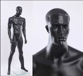 Manekiny wystawowe - MA12-8 czarny matowy lakierowany abstrakcyjny manekin mężczyzna - miniaturka - grafika 1