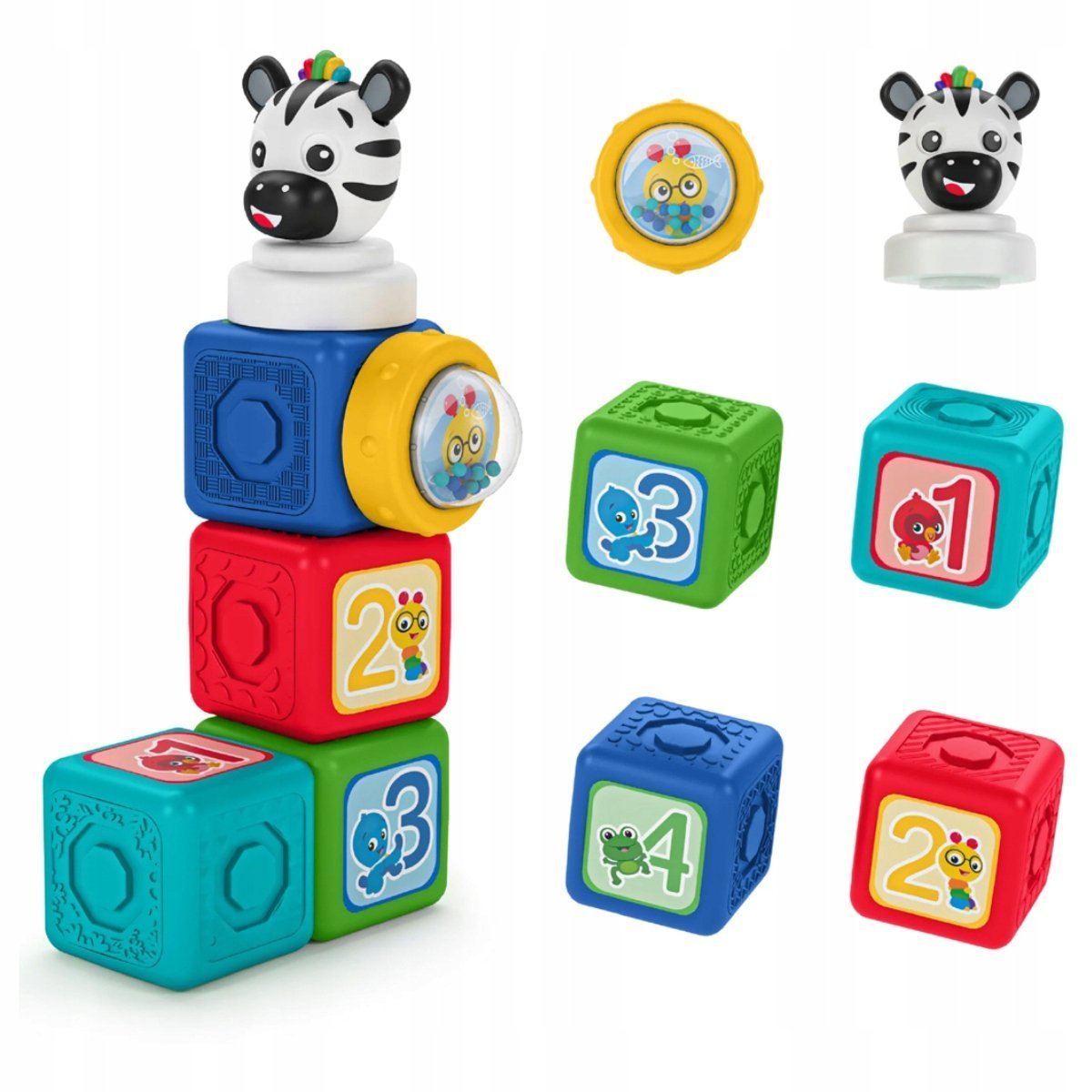 Klocki magnetyczne BABY EINSTEIN klocki edukacyjne cyferki zwierzątka 6m+
