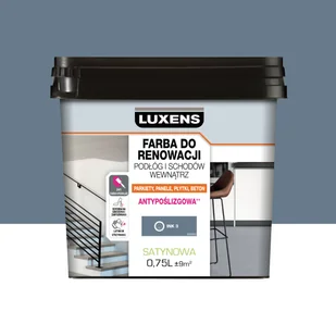 Luxens Farba do podłóg renowacyjna 0.75 l Ink 3 satyna - Farby wewnętrzne - miniaturka - grafika 1