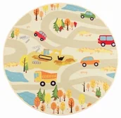 Dywany dla dzieci - Dywan dziecięcy okrągły Stella Ulice beżowy - miniaturka - grafika 1