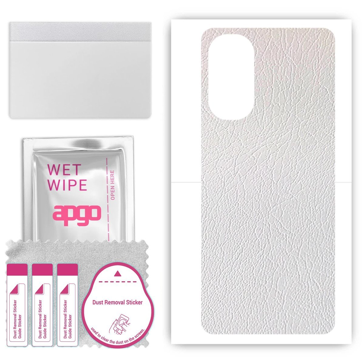 Folia naklejka skórka strukturalna na TYŁ do Motorola Moto G Stylus - Skóra Biała - apgo SKINS