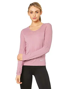 Nike W NK INFINITE TOP LS Long Sleeved T-Shirt, Plum dust/Reflective silv, XL - Koszulki i topy damskie - miniaturka - grafika 1