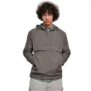 Urban Classics Męska kurtka wiatrówka, kurtka z kapturem i kieszenią na piersi, jednokolorowa kurtka przejściowa, dostępna w wielu kolorach, rozmiar XS do 5XL, ciemny., M - Kurtki męskie - miniaturka - grafika 1