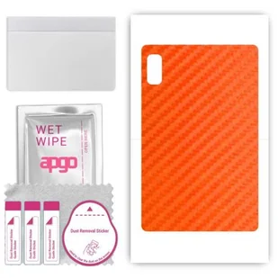 folia naklejka skórka strukturalna na TYŁ do Lenovo Tab M9 WiFi - Carbon Pomarańczowy - apgo SKINS - Akcesoria do tabletów i e-booków - miniaturka - grafika 1