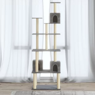 shumee shumee Drapak dla kota z sizalowymi słupkami jasnoszary 188 cm - Drapaki dla kotów - miniaturka - grafika 1