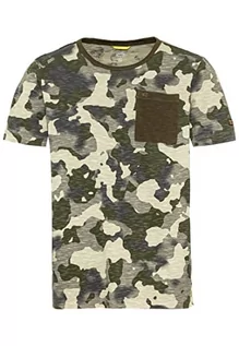 Koszulki męskie - camel active Męski t-shirt z krótkim rękawem z nadrukiem moro, khaki, M - grafika 1
