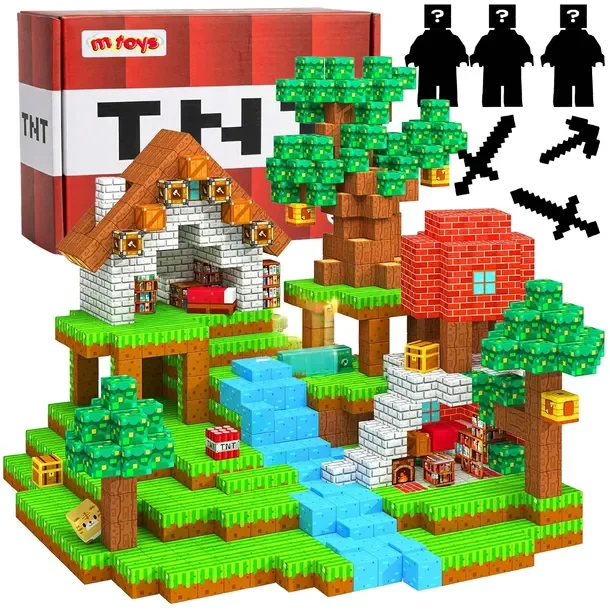 Klocki Magnetyczne Konstrukcyjne Piksele Kreatywne Minecraft 200el