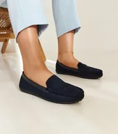 Mokasyny damskie - Granatowe materiałowe mokasyny Fiammetta -36 - miniaturka - grafika 1