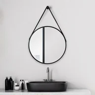 Lustra - Lustro ścienne łazienkowe TALOS Black Style okrągłe Ø 50 cm - okrągłe lustro ścienne w matowej czerni - okrągłe lustro łazienkowe z wysokiej jakości aluminiową ramą - miniaturka - grafika 1