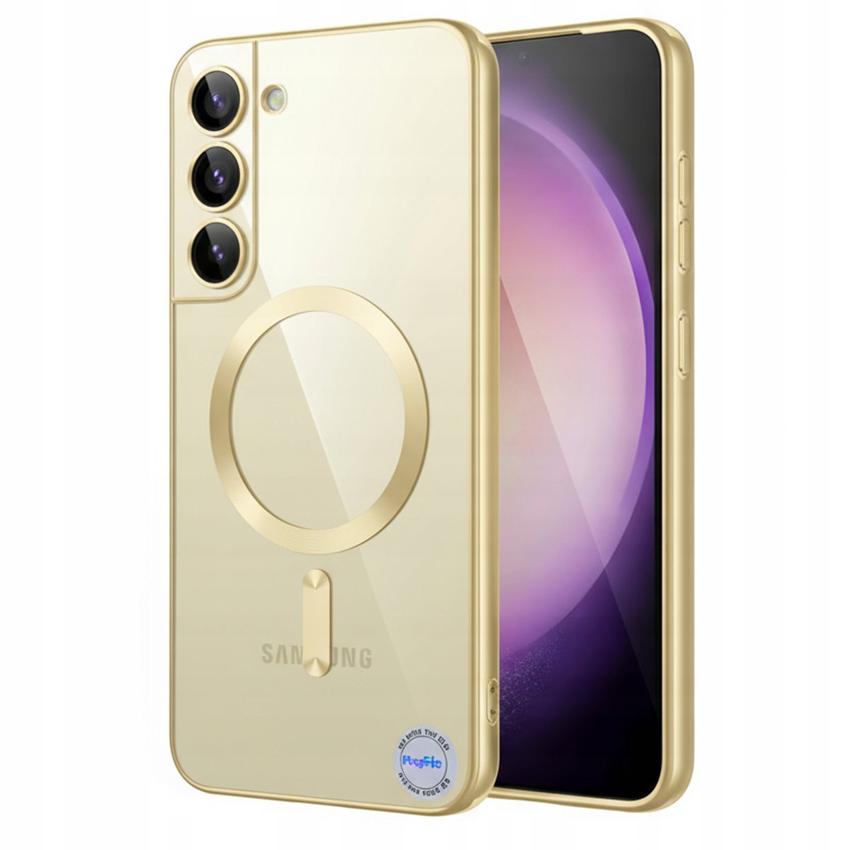Etui do SAMSUNG S21 Złote Matowe Przezroczyste do MagSafe Case Złoty