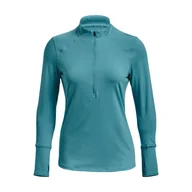 Bluzy damskie - Damska Bluza UNDER ARMOUR UA QUALIFIER RUN 2.0 1/2 ZIP 1365632-433 – Turkusowy - miniaturka - grafika 1