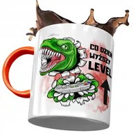 Kubki - Kubek Pomarańczowy Śmieszny Co Dzień Wyższy Level z Nadrukiem ze Zdjęciem + Opakowanie na prezent (wzór 03) - miniaturka - grafika 1