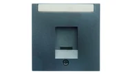 Gniazdka elektryczne - Hager Polo Berker B.1/B.3/B.7 Glas Element centralny pojedynczy z zasuwą chroniącą przed kurzem i polem opisowym antracyt 11701606 11701606 - miniaturka - grafika 1