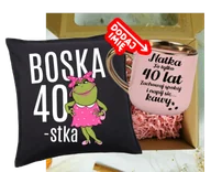 Gadżety dla niej i dla niego - Zestaw prezentowy na 40 urodziny - kubek na 40 z imieniem oraz poduszka - miniaturka - grafika 1