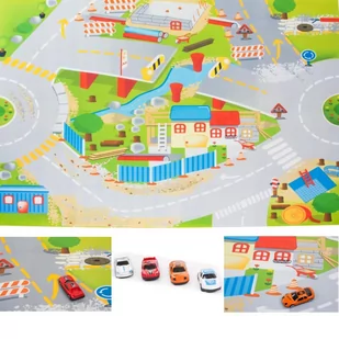 Sun Baby Mata Construction Site z autkami 120x80 cm B05.048.1.1 - Maty edukacyjne - miniaturka - grafika 2