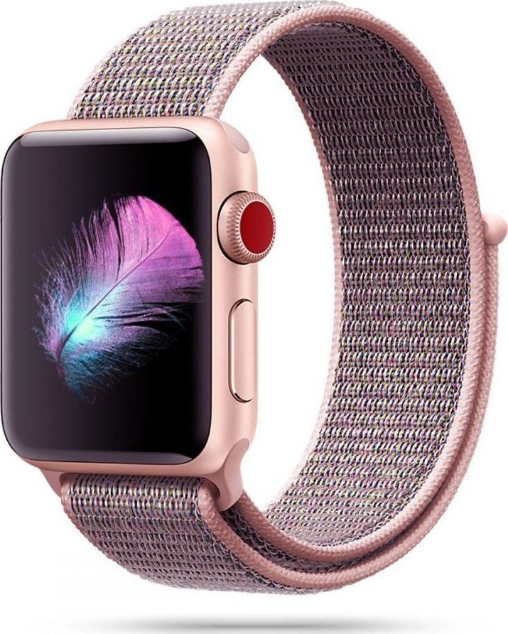 Tech-Protect Pasek Nylon do Apple Watch 2 / 3 / 4 / 5 / 6 / SE 38/40mm Pink Sand