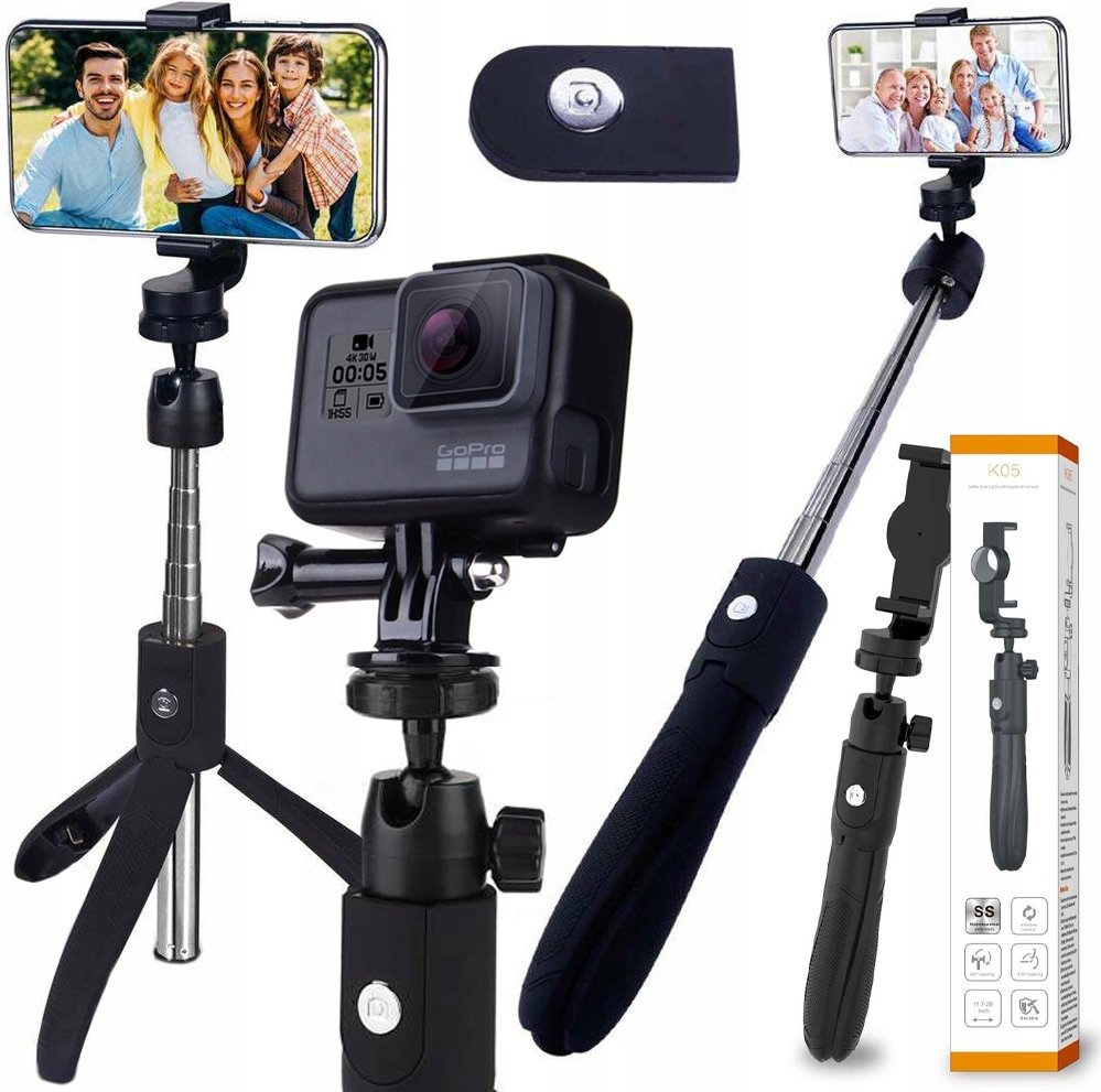 Selfie Stick Statyw Do Smartfonów I Kamerek Go Pro K05