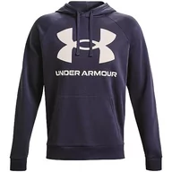 Koszulki i topy damskie - Under Armour Mens Fleece Tops Men's Ua Rival Fleece Big Logo Hoodie, Tempered Steel, 1357093-558, XXL - miniaturka - grafika 1