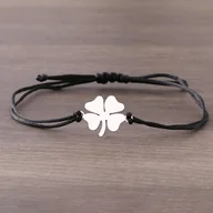 Bransoletki - Bransoletka na rzemyku z czterolistną koniczyną - miniaturka - grafika 1