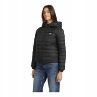 Kurtki damskie - GUESS KURTKA DAMSKA GJ HOODED PUFFER CZARNA r.S - miniaturka - grafika 1