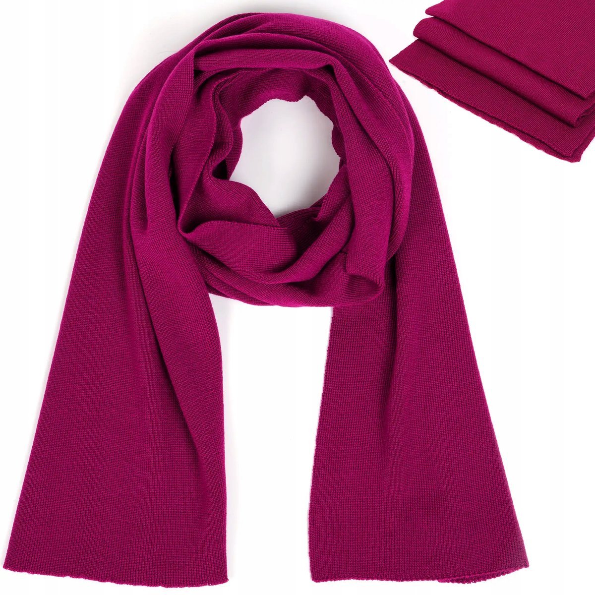 Duży szal wełniany miękki gruby szalik damski ciepły elegancki 100% WEŁNY