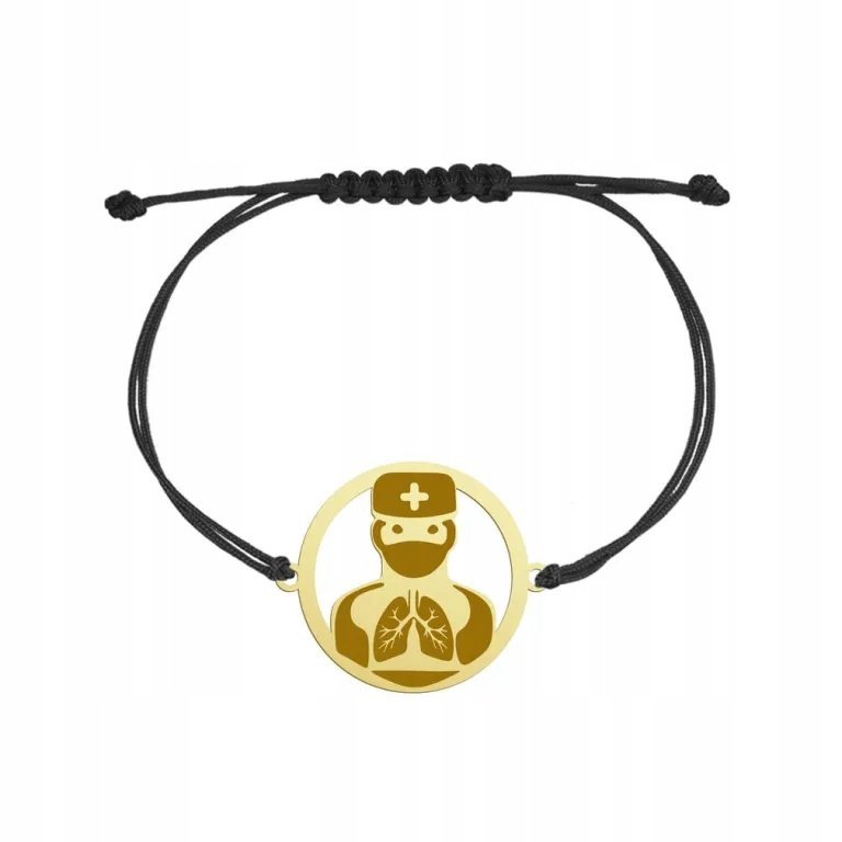 Pozłacana Bransoletka Lekarz Pulmonolog GRAWER