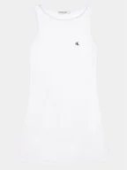 Sukienki i spódniczki dla dziewczynek - Calvin Klein Jeans Sukienka codzienna Badge IG0IG02498 Biały Regular Fit - miniaturka - grafika 1