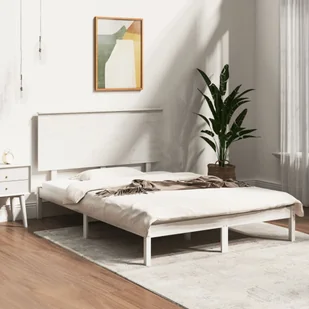 Łóżko z litego drewna sosna biała 120x200 cm - Łóżka - miniaturka - grafika 1