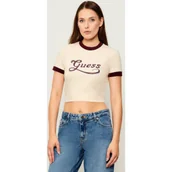 Koszulki i topy damskie - GUESS T-shirt GLOSSY | Cropped Fit - miniaturka - grafika 1