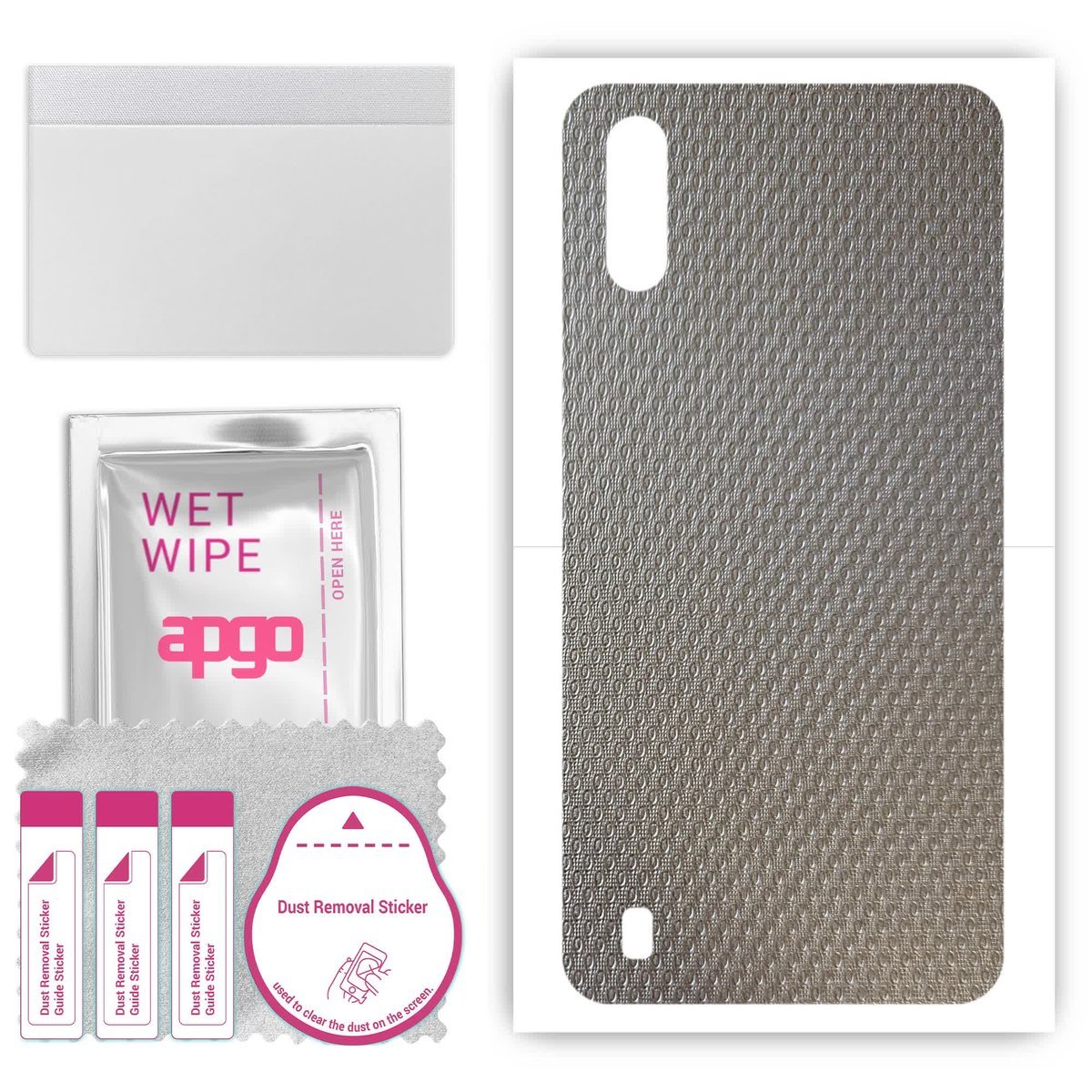 Folia naklejka skórka strukturalna na TYŁ do Samsung Galaxy M01 - Aluminium krople - apgo SKINS