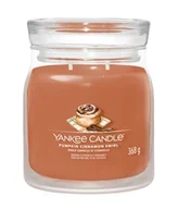 Świece - Yankee Candle Pumpkin Cinnamon Swirl Signature Jar Świeca zapachowa 368 g - miniaturka - grafika 1