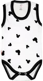 BODY ramiączko RAMKA bez rękawa Myszka BIEL r 68 KLEKLE - Body dla niemowląt - miniaturka - grafika 1