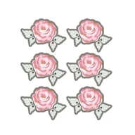 Scrapbooking - Rayher - Naklejki 3D Ø 4cm - Różowe na szarym tle - miniaturka - grafika 1