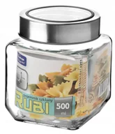 Pojemniki kuchenne - POJEMNIK KUCHENNY SZKLANY RUBI 500ML SZARY GALICJA - miniaturka - grafika 1