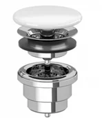 Korki do umywalek - VILLEROY - BOCH 680800RW Niezamykany odpływ Stone White Ceramic Plus - miniaturka - grafika 1