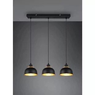 Żyrandol Punch, czarny, 3-pkt., 68x18 cm - Lampy sufitowe - miniaturka - grafika 1
