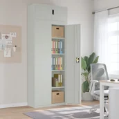 Szafy - vidaXL Szafa na dokumenty, jasnoszara, 90x40x240 cm, stalowa - miniaturka - grafika 1