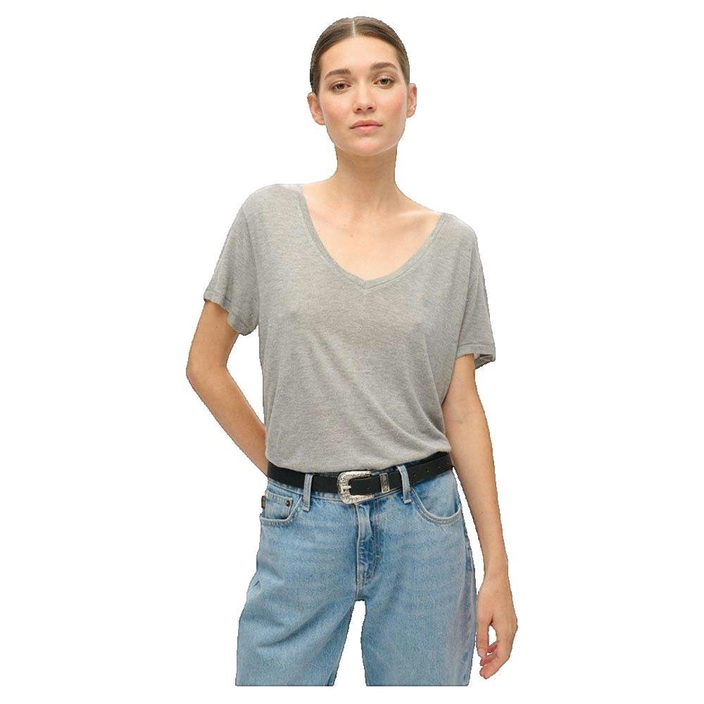 Superdry Studios Slub - Damska Koszulka z Dekoltem w Serek