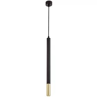 NOWOCZESNA LAMPA WISZĄCA CZARNO-ZŁOTA TUBA SLIM W1 - Lampy sufitowe - miniaturka - grafika 1