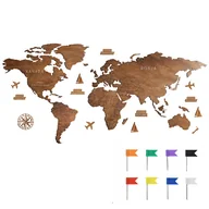Dekoracje domu - Mapa świata na ścianę dla dzieci z DODATKAMI 150cm MAPA ŚWIATA z państwami - miniaturka - grafika 1