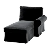 Pokrowce na meble - Dekoria Pokrowiec na szezlong Ektorp prawy głęboka czerń 84 x 166 x 73 cm Velvet 641-704-17 - miniaturka - grafika 1