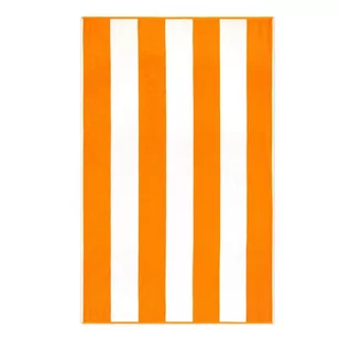 Ręcznik plażowy 100x160 Neon pomarańczowy biały pasy 380 g/m2 frotte 7954/10 - Ręczniki - miniaturka - grafika 1