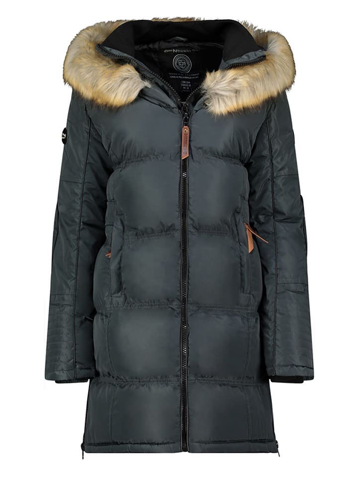 Geographical Norway Płaszcz pikowany w kolorze ciemnoszarym