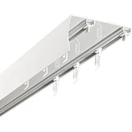 Karnisze - Szyna DECASTYL Sufitowa podwójna z agrafkami Biały 300 cm - miniaturka - grafika 1