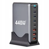 Ładowarki do telefonów - Ładowarka Gan 440W 8W1 Usb-C Pd Qc 3.0 Z Podstawką - miniaturka - grafika 1